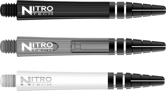 RED DRAGON - Nitrotech Selectiepakket 1 - Wit, Zwart en Grijs Medium Dartschachten - 3 sets per pakket (9 Dartschachten in totaal) van Merkloos