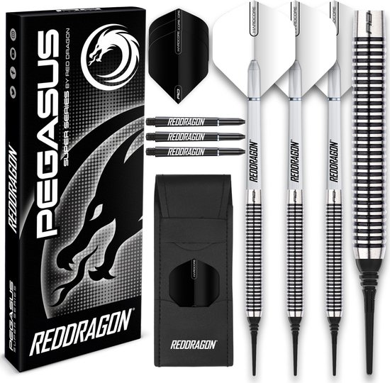 RED DRAGON - Pegasus: Softip Tungsten Steel Dartpijlen Professioneel - 18 gram vat, 20 gram totaal gewicht