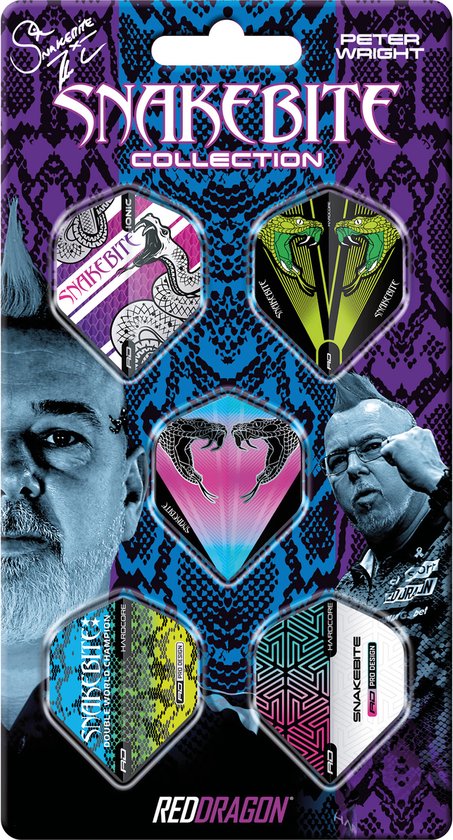 RED DRAGON - Peter Wright 1 Vlucht Collectie - 1 sets per pakket van elke vlucht (15 dartvluchten in totaal) van Red Dragon
