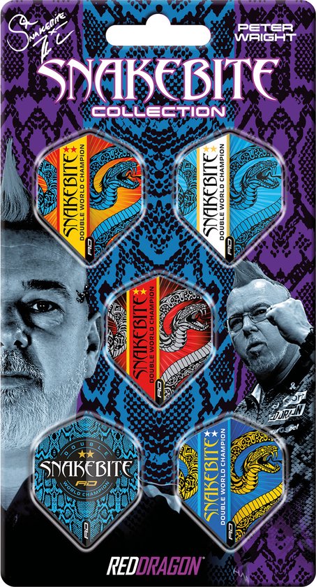 RED DRAGON - Peter Wright 2 Vlucht Collectie - 1 sets per pakket van elke vlucht (15 dartvluchten in totaal) van Red Dragon