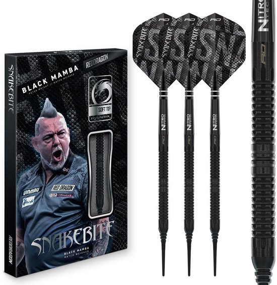 Red Dragon Peter Wright Black Mamba 90% - Soft Tip Dartpijlen van Red Dragon