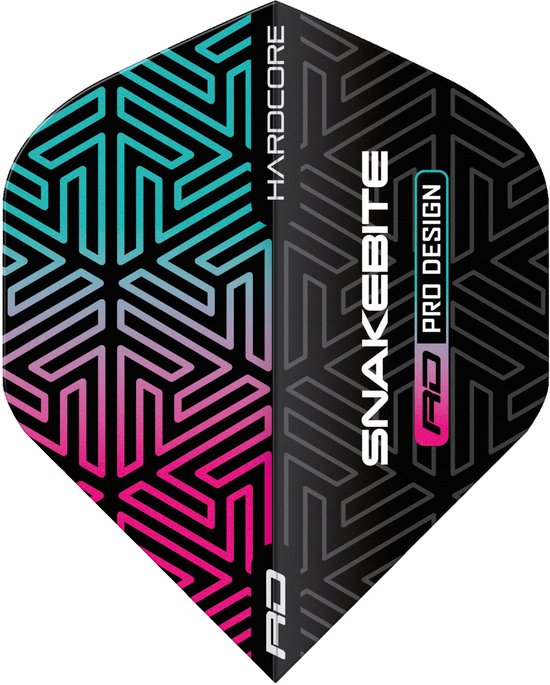 Red Dragon Peter Wright Hardcore Premium Snakebite Black & Rainbow - Dart Flights van Red Dragon