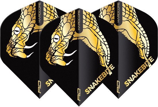 Red Dragon Peter Wright Hardcore Premium Snakebite Gold Snake - Dart Flights van Merkloos
