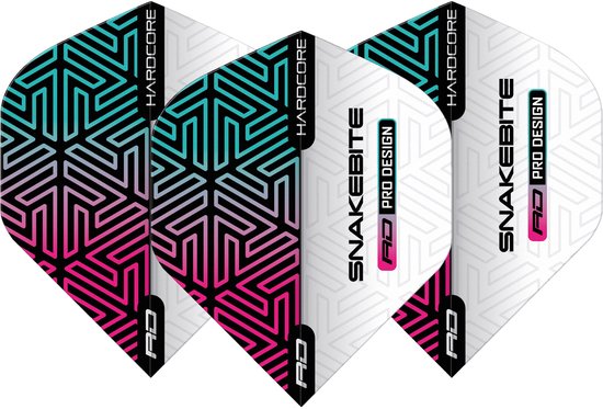 Red Dragon Peter Wright Hardcore Premium Snakebite White & Rainbow - Dart Flights