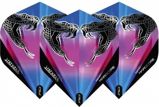 Red Dragon Peter Wright Hardcore Snakebite Flight Black Transparant - Dart Flights van Red Dragon