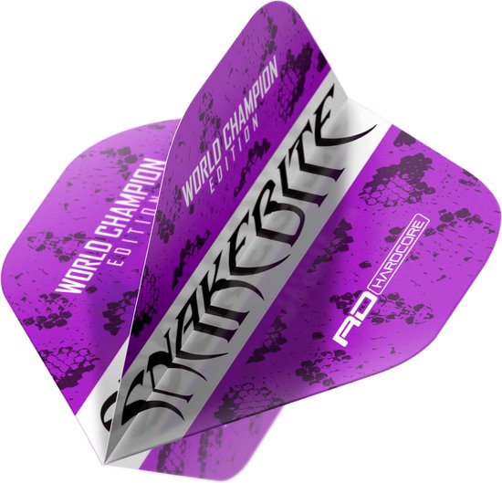 RED DRAGON - Peter Wright Hardcore Snakebite World Champion Edition Strike Purper Dartvluchten - 3 sets per pakket (9 dartvluchten in totaal) van Red Dragon