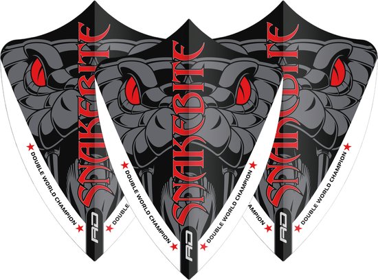 Red Dragon Peter Wright Snakebite Double World Champion Freestyle Red Eyes - Dart Flights van Red Dragon