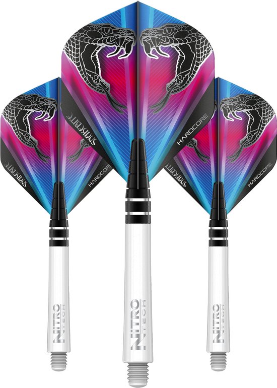 RED DRAGON - Peter Wright Snakebite Snake Design Vlucht en schachtcombinatie - 3 sets per pakket (9 dartvluchten in totaal) van Red Dragon