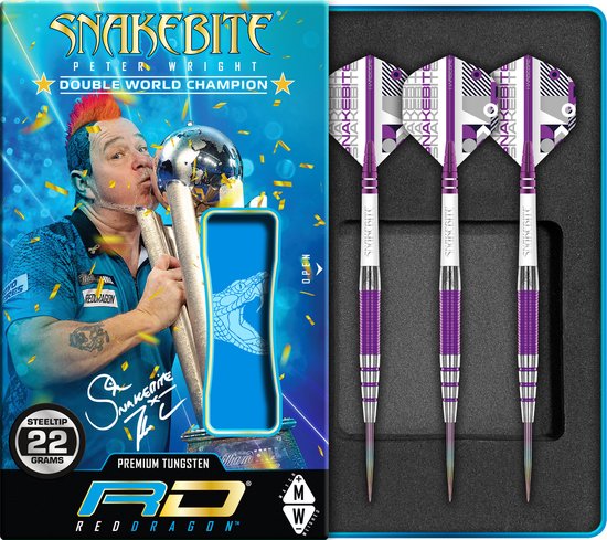 RED DRAGON - Peter Wright Snakebite Snakebite Medusa: Steeltip Tungsten Dartpijlen Professioneel - 22 gram van Red Dragon