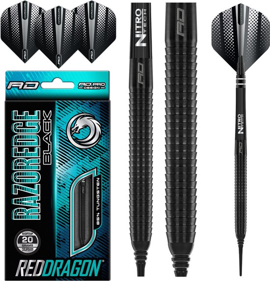 Red Dragon Razor Edge Black 85% - Soft Tip Darts van Merkloos