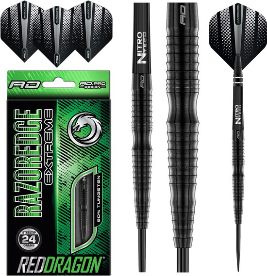RED DRAGON - Razor Edge Extreme: Steeltip Tungsten Dartpijlen Professioneel - 24 gram van Red Dragon