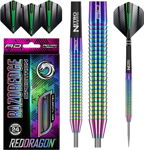 RED DRAGON - Razor Edge Spectron: Steeltip Tungsten Dartpijlen Professioneel - 24 gram van Merkloos
