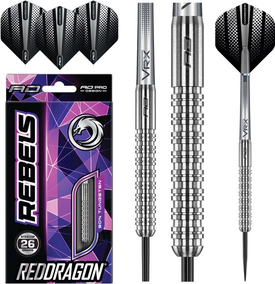 RED DRAGON - Rebel: Steeltip Tungsten Dartpijlen Professioneel - 26 gram van Red Dragon