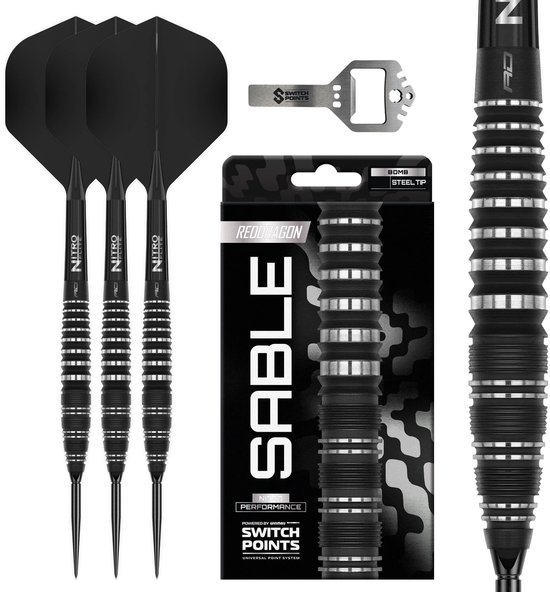 Red Dragon Sable Black Bomb Switch Point 90% - Dartpijlen