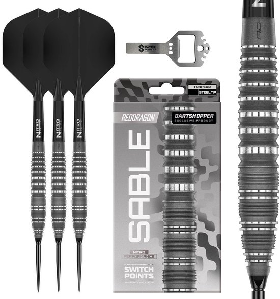 Red Dragon Sable Grey Torpedo Switch Point 90% Dartshopper Exclusives - Dartpijlen