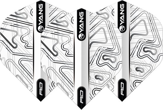 Red Dragon Yin Yang White Black - Dart Flights