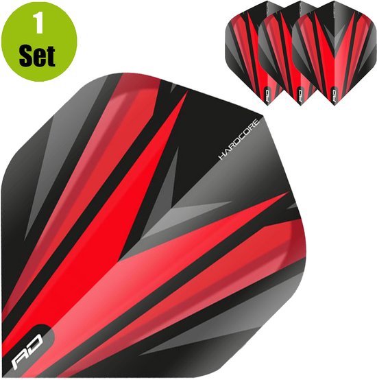 RedDragon Hardcore Dartflights - Rood-Zwart van Reddragon