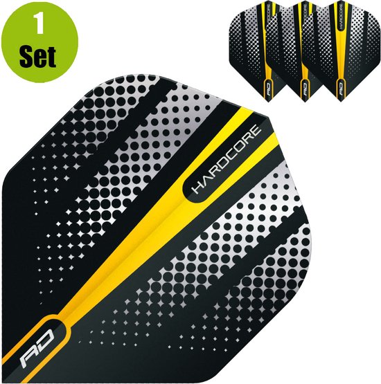 RedDragon Hardcore Flash Dartflights - Geel van Reddragon