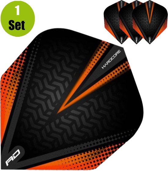 RedDragon Hardcore Radical Dartflights - Oranje-Zwart van Reddragon