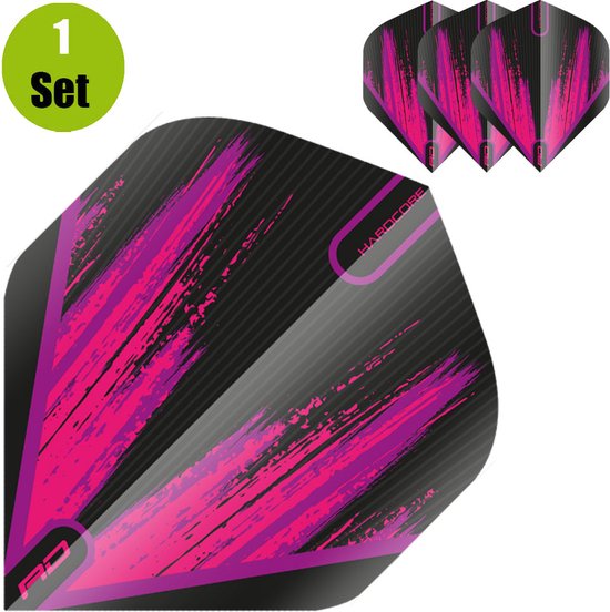 RedDragon Hardcore Radical Dartflights - Roze-Zwart van Reddragon
