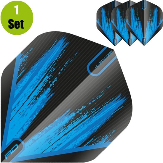 RedDragon Hardcore Radical Dartflights - Zwart-Blauw van Reddragon