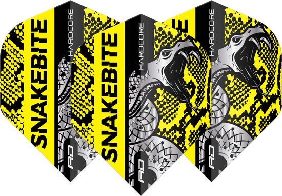 Reddragon Snakebite Hardcore Coiled Snake Dart Flights - Geel van Reddragon