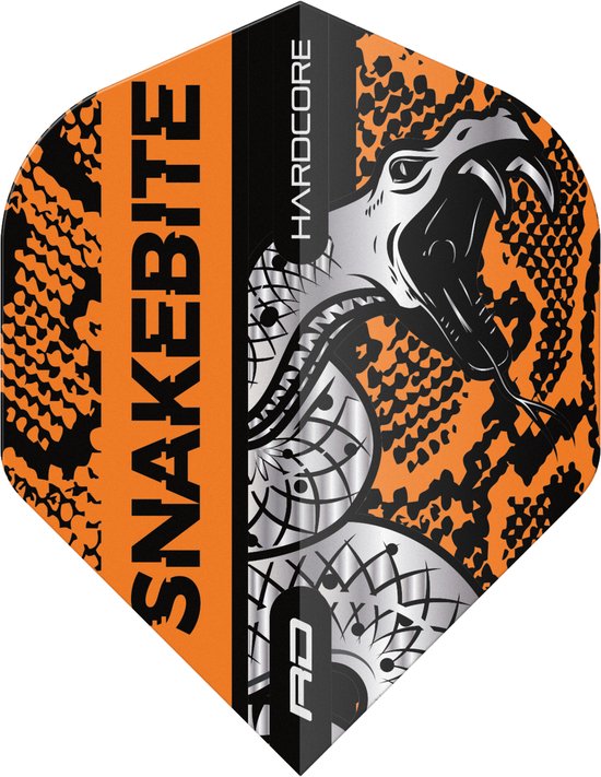 Reddragon Snakebite Hardcore Coiled Snake Dart Flights - Oranje van Reddragon