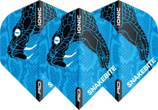 Reddragon Snakebite Ionic Snake Head Dart Flights - Blauw van Reddragon