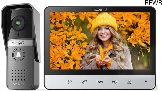 RFWR® Video-deurintercom met camera en 7 inch monitor | 4-draads installatie met nachtzicht van RFWR