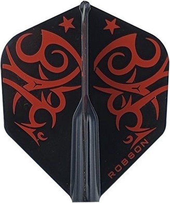 Robson Standaard Tribal Dartflights - Zwart -Rood van Robson