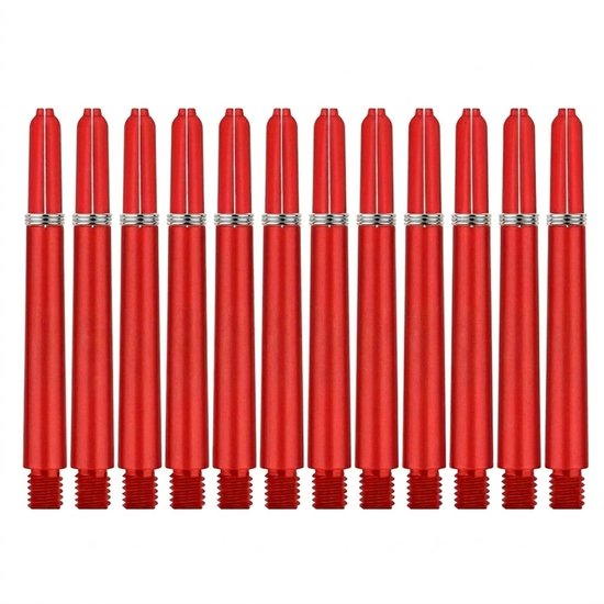 Rood aluminium dart schachten set – dart shafts / dart stelen voor heren en dames – duurzame dart schacht met schroefdraad aansluiting voor dartpijlen – set van 12 rode dart schachten voor dart accessoires