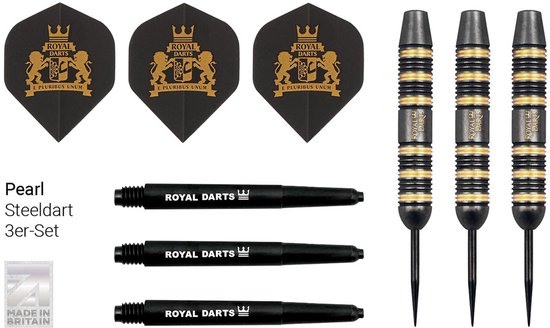 Royal Darts dartpijlen set Pearl 23 gram brass voor kinderen en volwassenen. van Merkloos