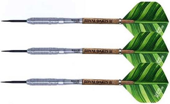 Royal Darts Green Line dartpijlen 22 gram steeltip tungsten set. van Merkloos