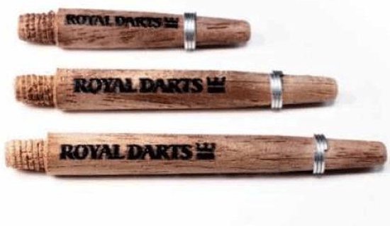 Royal Darts houten dart shafts Green Line walnoot intermediate L. van Merkloos