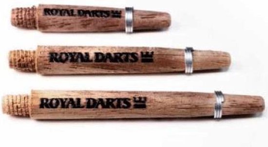 Royal Darts houten dart shafts walnoot medium Green Line duurzaam. van Merkloos