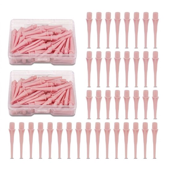 Roze dart tips soft tip set 180 stuks darts accessoires kunststof dart punten vervangbare soft tips voor elektronische dartborden inclusief opbergdoosjes
