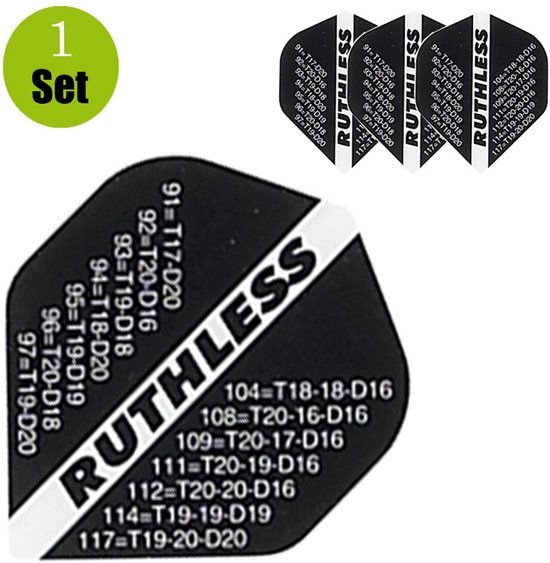 Ruthless Finish Dartflights - Zwart