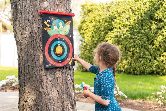 Scratch Active Play: MAGNETISCHE DARTS Astronaut 36x55cm, 2-zijdig bedrukt, in tube, 5+ van Scratch