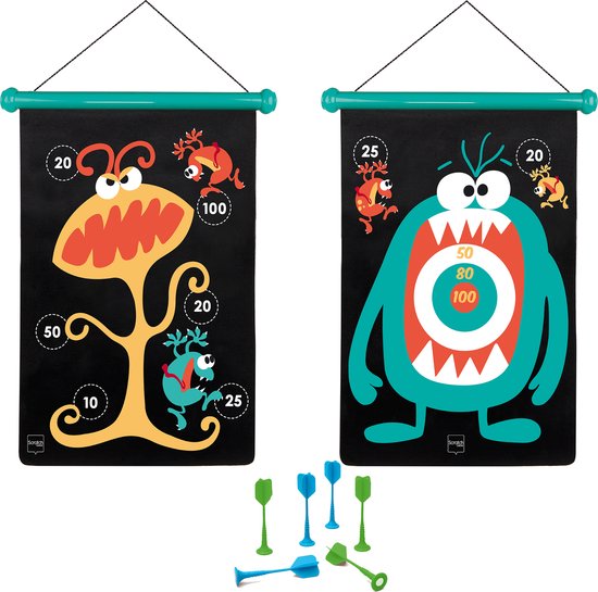 Scratch Active Play: MAGNETISCHE DARTS Monsters 36x55cm, 2-zijdig bedrukt, in tube, 5+ van Scratch