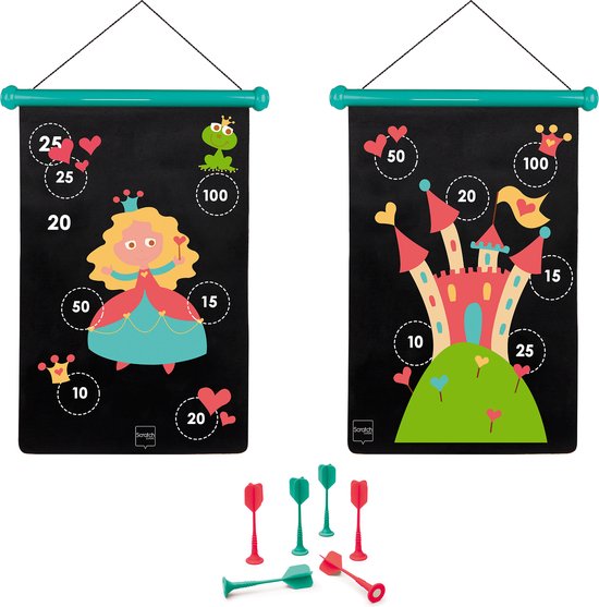 Scratch Active Play: MAGNETISCHE DARTS Prinses 36x55cm, 2-zijdig bedrukt, in tube, 5+ van Scratch