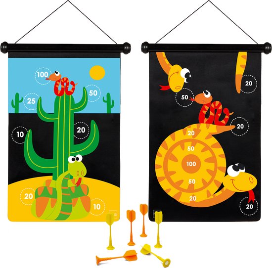Scratch Active Play: MAGNETISCHE DARTS Slangen 36x55cm, 2-zijdig bedrukt, in tube, 5+ van Scratch