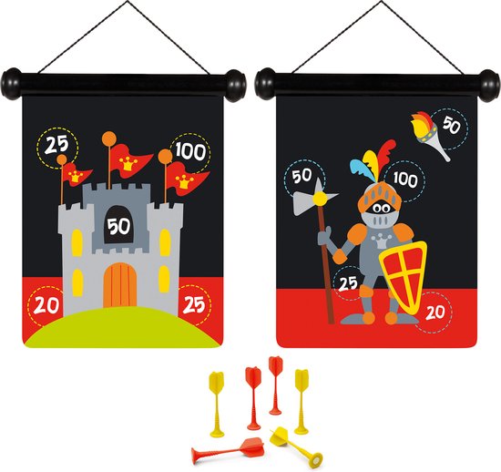 Scratch Active Play: MAGNETISCHE DARTS small / Ridder 24x30cm, 2-zijdig bedrukt, in tube, 5+ van Scratch