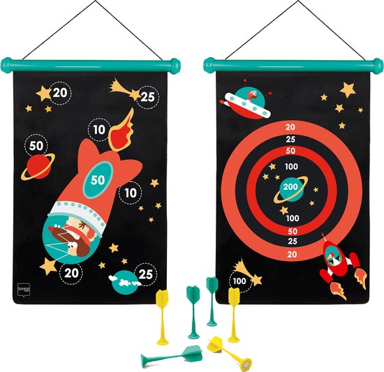 SCRATCH Magnetische Darts - Ruimte - 36X55Cm - 2-Zijdig - 5 Jaar