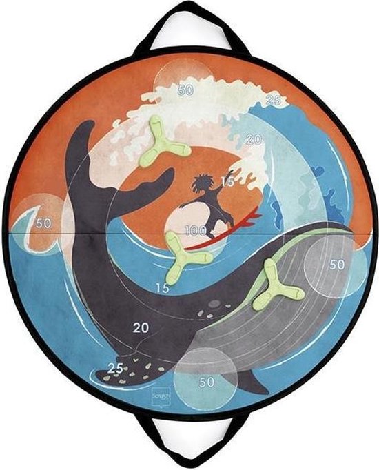Scratch Werpspel Surf Magnetisch 60 Cm Siliconen Oranje 4-delig van Scratch
