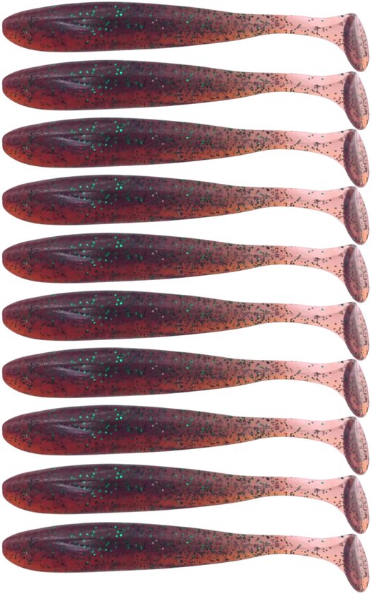 S&D | Shad Set 10 Stuks – 9cm 3.5g – Zachte Shads met T-Staart – Kunstaas voor Roofvis – Rood van S&D