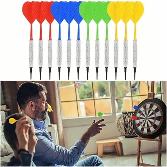 Set van 12 Zachte Dartpijlen voor Elektronische Dartborden