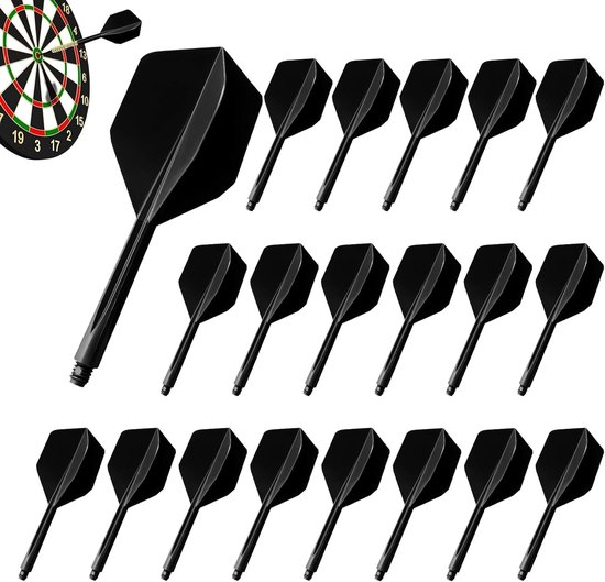 Set van 20 Dart Flights en Schachten - Plastic Dart Accessoires met 2BA Draad, Geschikt voor Dartsport en Competitie