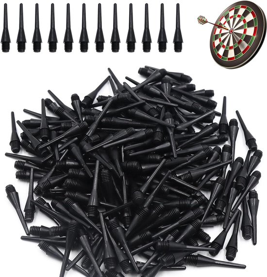 Set van 200 vervangende dart tips van plastic, zachte dart tips voor elektronisch darten, duurzaam en breukbestendig, dart accessoires voor sportliefhebbers van Merkloos