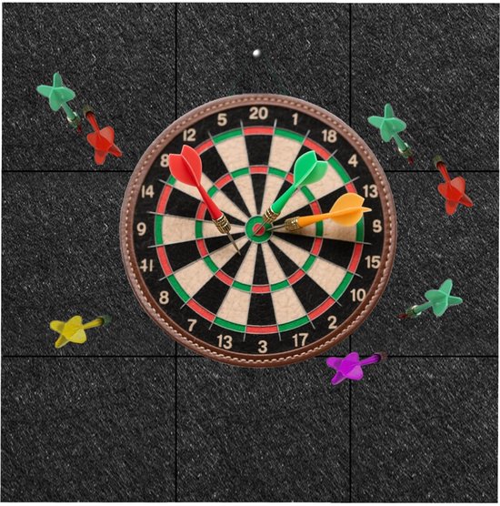 Set van 6 Zelfklevende Dartbord Wandbeschermers