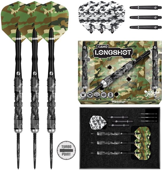 Shot Camo Longshot Turbo Point 95% - Dartpijlen van Shot!